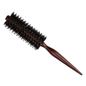Straight Hair Round Brush Hairstyle Wavy Styling Tool Wood Brown 1.57"